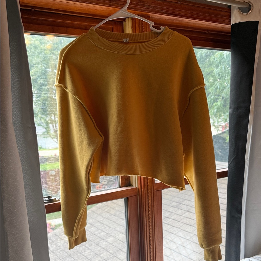 Golden Yellow Cropped Sweatshirt